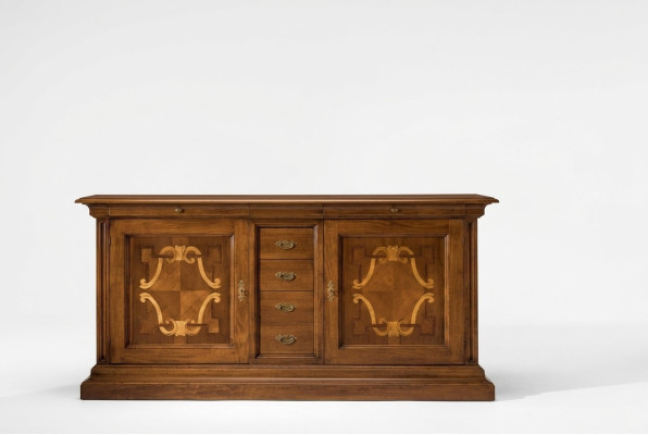 Luxury Italian Wooden Furniture Sideboard Dresser Baroque Style Solid Wood
