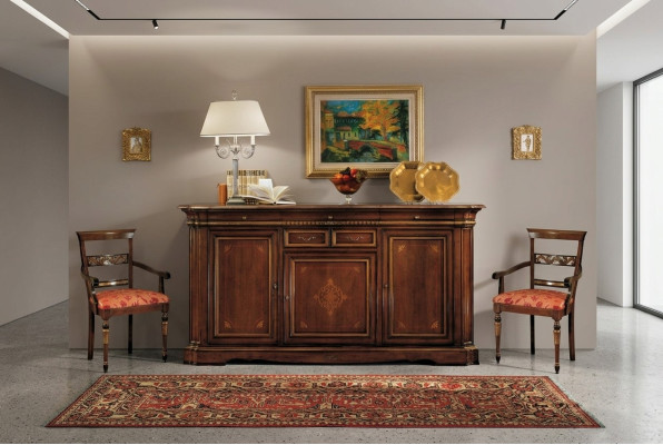 Baroque Style Sideboard Solid Wood Luxury Italian Wood Furniture Dresser
