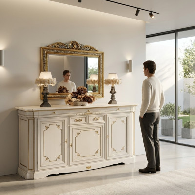 Design dresser furniture sideboard classic living room wood cabinet luxury Italy