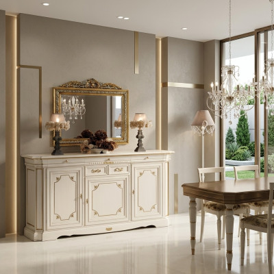 Design dresser furniture sideboard classic living room wood cabinet luxury Italy