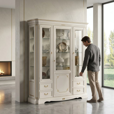 Display cabinet living room furniture sideboard solid wood display case glass cabinet real wood