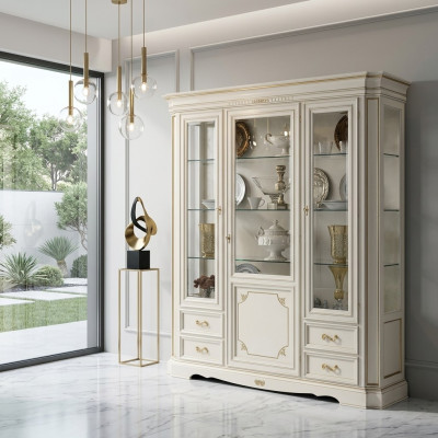 Display cabinet living room furniture sideboard solid wood display case glass cabinet real wood