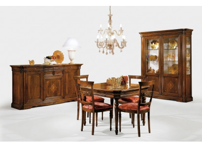 Dining room set dining table 4x chair sideboard display cabinet suite table group 7-piece furniture