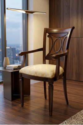 Solid Wood Design Armchair Dining Chair Lounge Chair Living Room Office