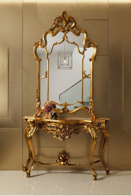Mirror console country style console dressing table with mirror console table gold