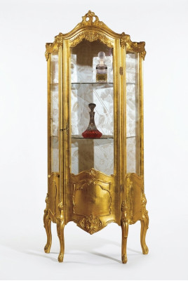 Golden wooden display cabinet glass cabinets shelf display cases Italian furniture new