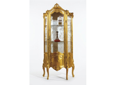 Golden wooden display cabinet glass cabinets shelf display cases Italian furniture new