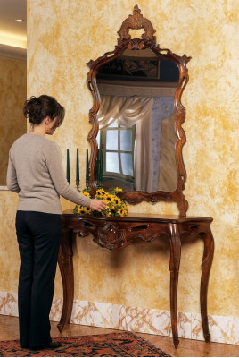 Mirror console country house style console dressing table with mirror console table brown
