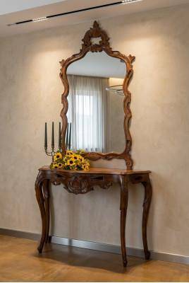 Mirror console country house style console dressing table with mirror console table brown
