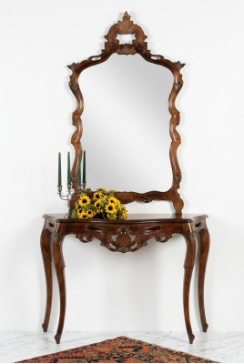 Mirror console country house style console dressing table with mirror console table brown