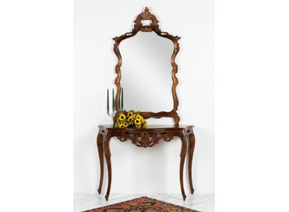 Mirror console country house style console dressing table with mirror console table brown