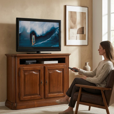 TV sideboard RTV living room design shelf brown wood shelves lowboard Italy new