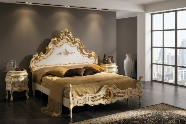 Complete bedroom set white bed, 2x nightstands bedroom furniture wood new