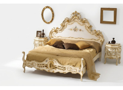 Bedroom white bed wood luxury Vaccari cav giovanni solid wood new
