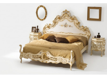 Bedroom white bed wood luxury Vaccari cav giovanni solid wood new