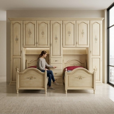 Classic wardrobe with beds hotel furnishings bed wardrobe set furniture