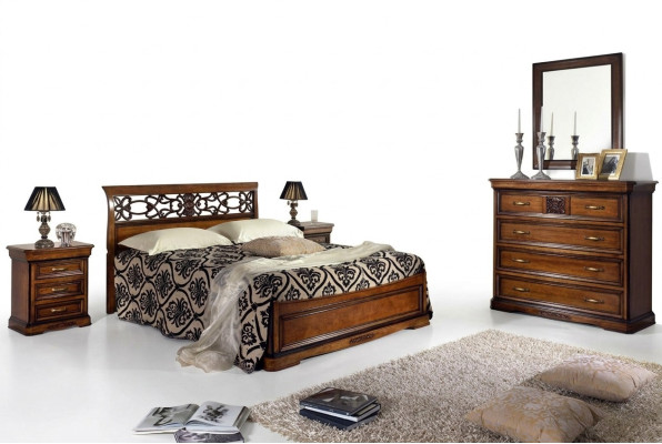 Bedroom bed nightstand beds hotel double set luxury design new 3-piece furniture