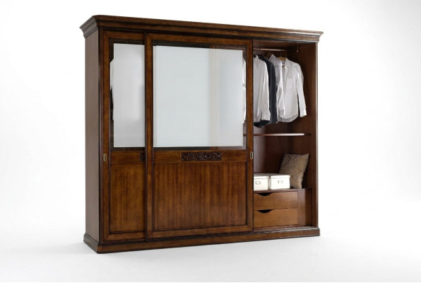 Sliding door wardrobe furniture furnishings wood Italian bedroom wardrobes