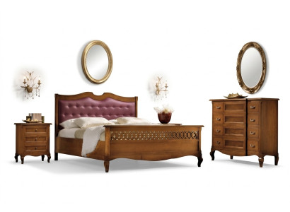 Bedroom bed nightstand double bed upholstered beds set group suite 3-piece.