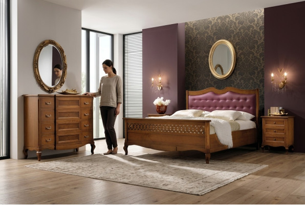 Bedroom solid wood furniture bed upholstery design luxury double hotel beds new