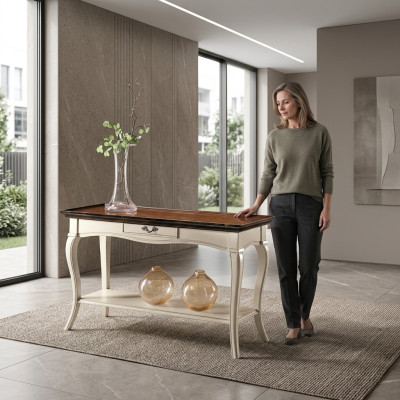 Console nightstand bedroom side table modern design furniture wood white new