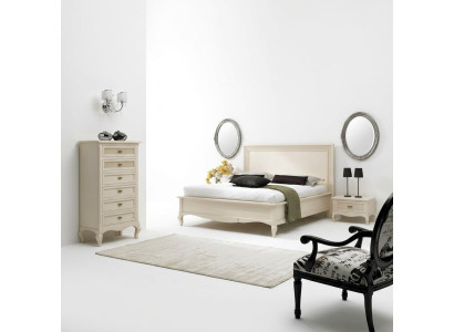 Italian bedroom furniture bed nightstand solid wood bed set 4-piece set.