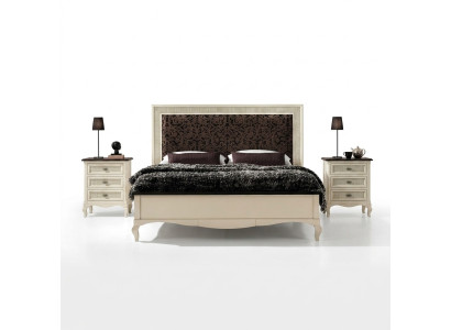 Bedroom bed nightstand double bed upholstered beds set group suite 3-piece set.