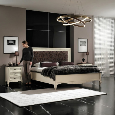 Double bed solid wood bedroom beds design bed furniture Vaccari cav giovanni