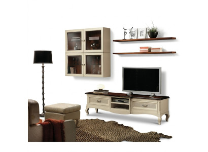 Wall unit set 7-piece. Living room RTV display cabinet shelf modern furniture group wood new