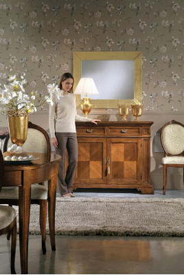 Dresser with mirror console furniture chests design luxury sideboard 2-piece.