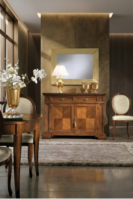 Dresser with mirror console furniture chests design luxury sideboard 2-piece.
