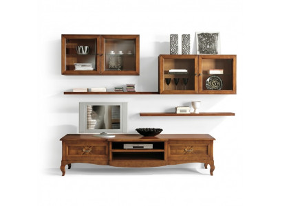 Living Room Set Display Cabinet TV Sideboard Coffee Table Sideboards Cabinet Wood New 7 pcs.