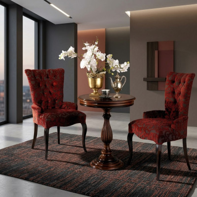 Living room armchairs luxury armchair chair wood brown Italian furniture upholstery