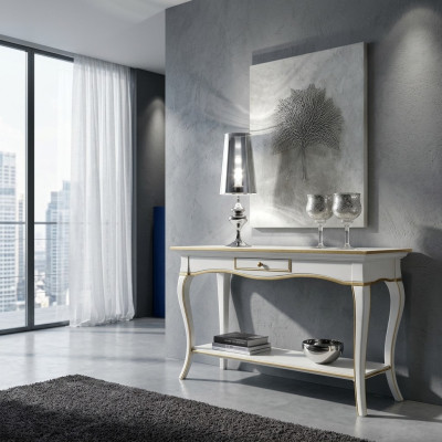 Console bedside table bedroom side table modern design furniture wood white new