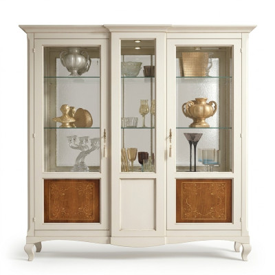 Glazed Cabinet Shelf Living Room Bookshelf Wooden Office Cabinet Cabinets Italy