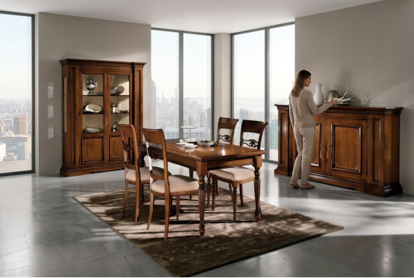 Living room set table 4x chairs seating group dining group dining room set table set