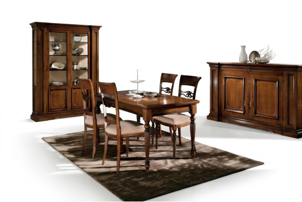 Living room set table 4x chairs seating group dining group dining room set table set