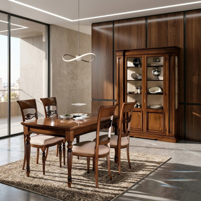 Showcase Wood Luxury Cabinets Classic Sideboard Design Furniture Italian Brown