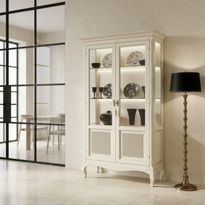 Display cabinet wood luxury cupboards classic sideboard design furniture Italian brown