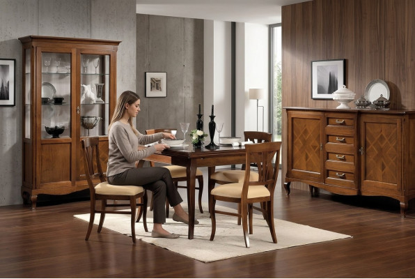 Dining table, antique style, solid wood furniture, Italian dining tables, wooden tables
