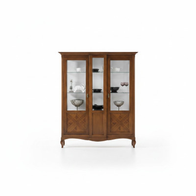 Showcase wood luxury cabinets classic sideboard cabinet furniture Italian brown