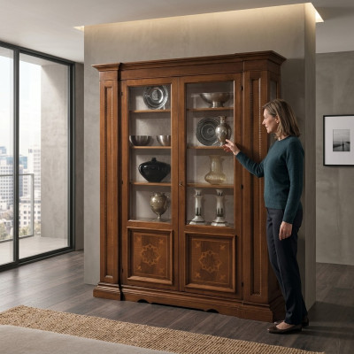 Solid wood living room sideboard display cabinets Vaccari cav giovanni