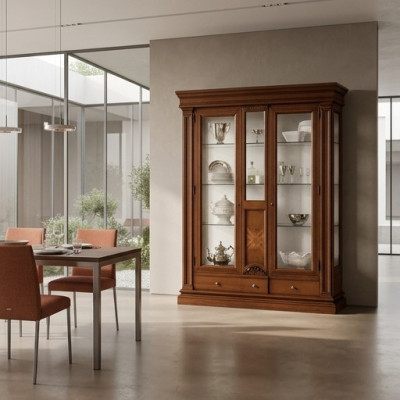Wooden showcase glass cabinet real wood sideboard showcase living room furniture solid