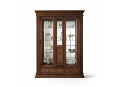 Wooden showcase glass cabinet real wood sideboard showcase living room furniture solid