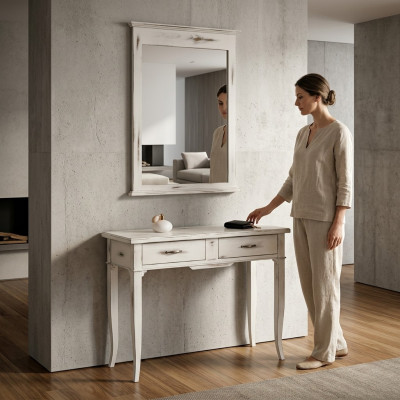 Tables Consoles Table Side Bedroom Wood Mirror + Console Table Dressers