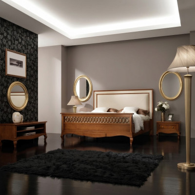 Double bed beds bedroom furniture solid wood Vaccari Cav Giovanni bed new