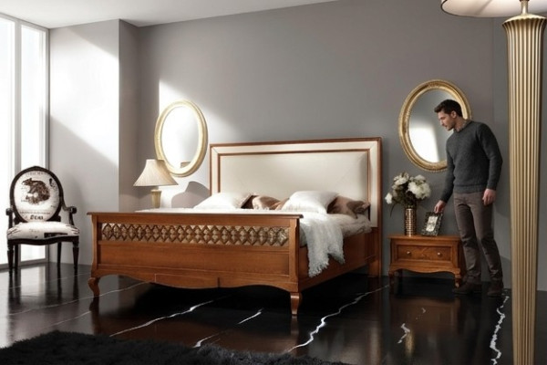 Bedroom furniture set suite Italian furniture nightstand solid wood 3-piece set