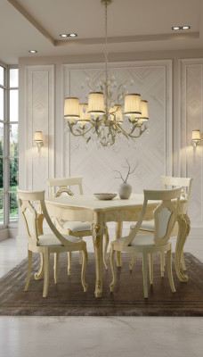 Dining room chairs wood luxury armchair chair beige backrest living room furniture beige new