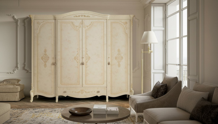 Wardrobe Closet Solid Wood Massive Bedroom Furniture Italy Wooden Wardrobe