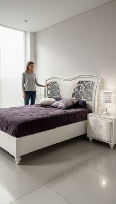 Bed frame wood double bedroom white modern double bed furniture bed beds new